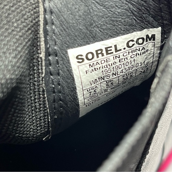 Sorel Brex Waterproof High-Heel Chelsea Boots Black Cactus Pink Size 7.5 - Picture 16 of 16